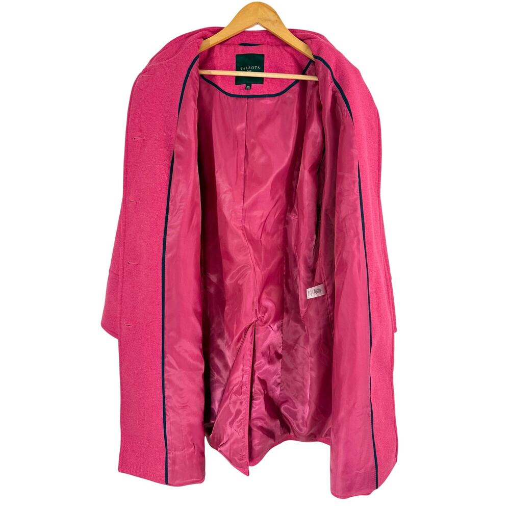 Talbots Pink Military Coat Women’s Plus Size 14W Wool Blend Gold Button Jacket - Picture 11 of 14